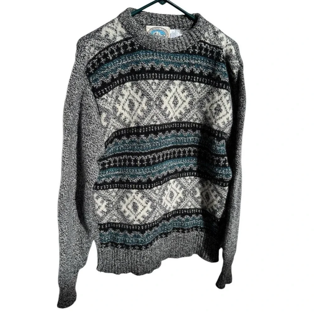 Environmental Clothing Mens Sweater Large Fair Isle‎ Wool Grandpa Academia Cabin